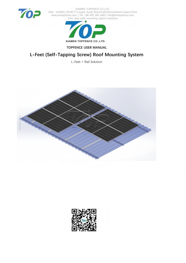 Topfencesolar L-Feet-systeem Gebruikershandleiding