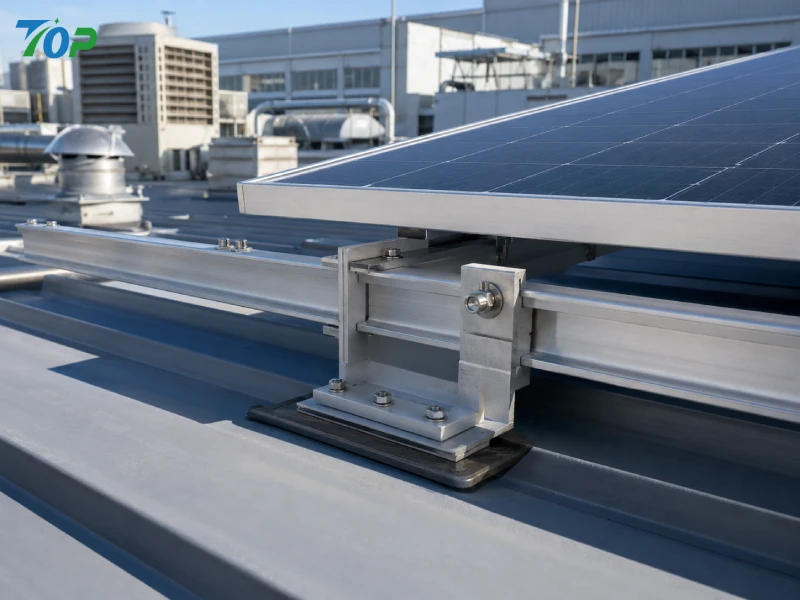 PV mounting system structural load transfer on industrial rooftop