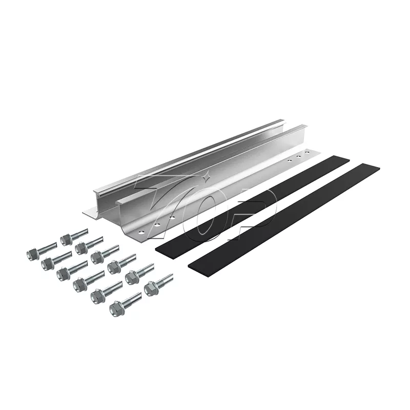 Minirailsysteem voor trapeziumvormig metalen dak op zonne-energie